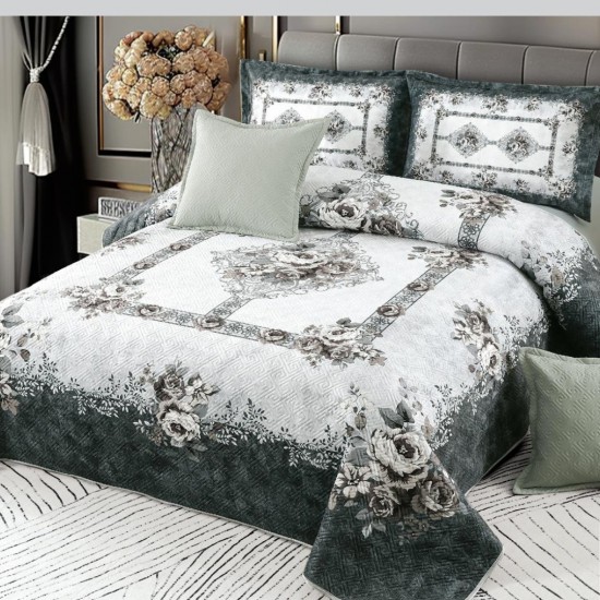Cuvertura de pat din Catifea 5 piese Mabel