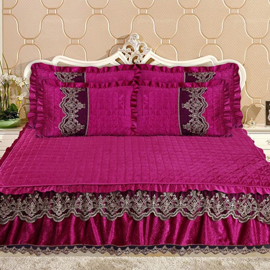Cuvertura pat Catifea Lux 3 piese Ela