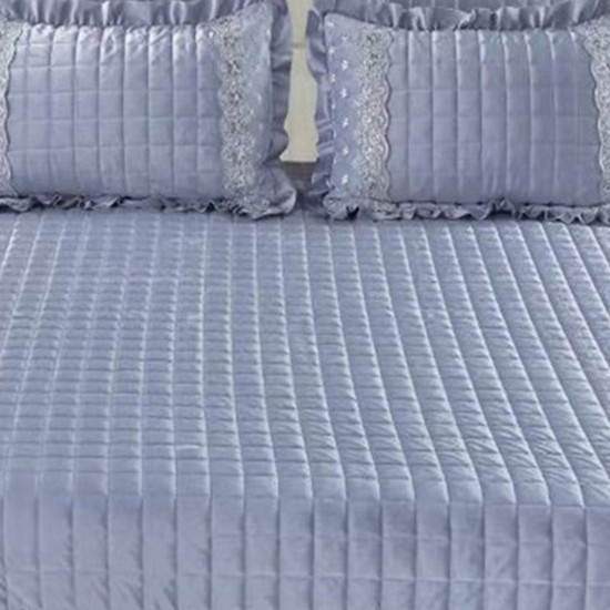 Cuvertura pat Catifea Lux 3 piese Gris