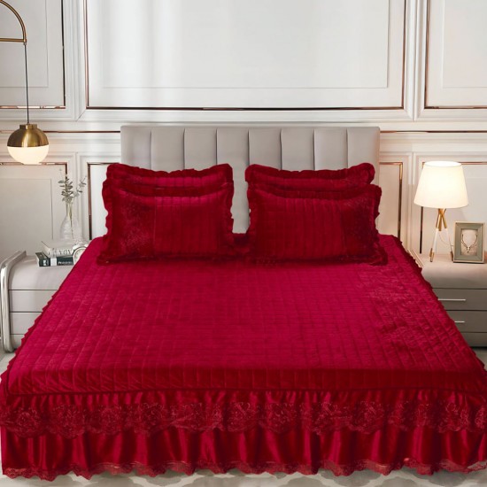 Cuvertura pat Catifea Lux 3 piese Sofia