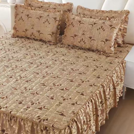 Cuvertura pat Catifea cu Volanase 3 piese Cuvertura pat Catifea cu Volanase 3 piese