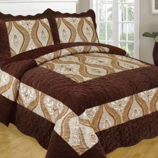 Cuvertura pat Catifea Lux 3 piese Courtnay Cuvertura pat Catifea Lux 3 piese Courtnay