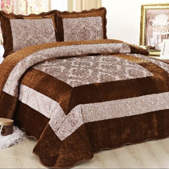 Cuvertura pat Catifea Lux 3 piese Cordy