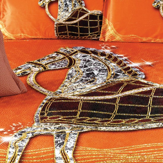 Cuvertura de pat din Catifea 5 piese Horse