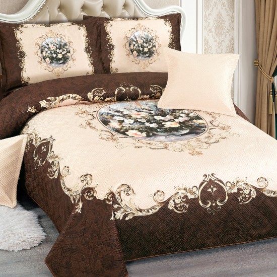 Cuvertura de pat din Catifea 5 piese Delia