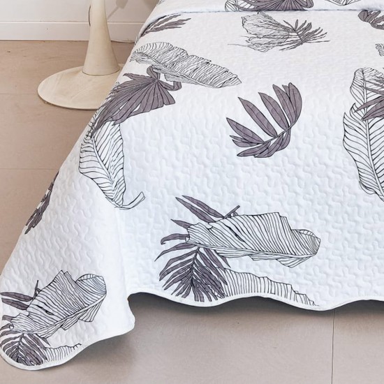 Cuvertura pat Matlasata cu 2 Fete Leaves