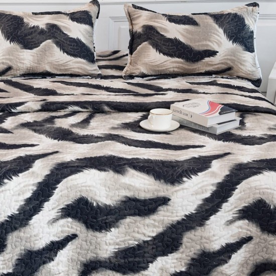 Cuvertura pat Matlasata cu 2 Fete Zebra