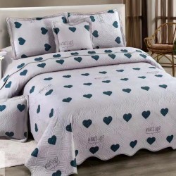 Cuvertura pat bumbac 5 Piese Blue Heart