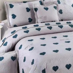 Cuvertura pat bumbac 5 Piese Blue Heart Cuvertura pat bumbac 5 Piese Blue Heart