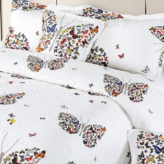 Cuvertura pat bumbac 5 Piese Fluturi Crissy