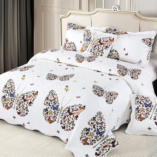 Cuvertura pat bumbac 5 Piese Fluturi Crissy