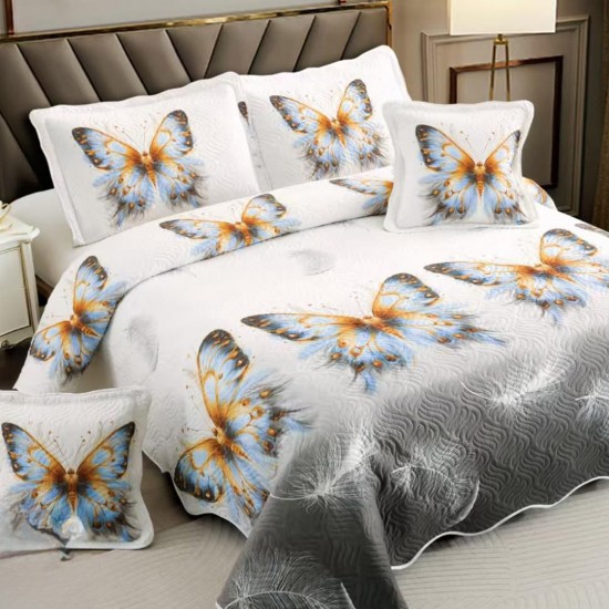 Cuvertura pat bumbac 5 Piese Fluturi Zelina Cuvertura pat bumbac 5 Piese Fluturi Zelina