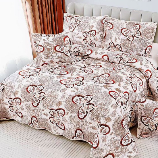 Cuvertura pat bumbac 5 Piese cu Fluturi Cuvertura pat bumbac 5 Piese cu Fluturi