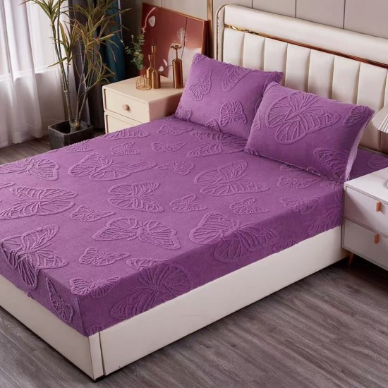 Husa de pat cocolino + 2 fete perna Purple Butterflies Husa de pat cocolino + 2 fete perna Purple Butterflies