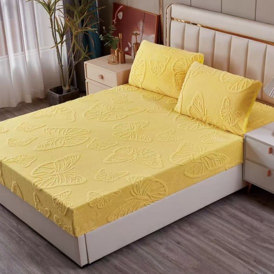 Husa de pat cocolino + 2 fete perna Yellow Butterflies Husa de pat cocolino + 2 fete perna Yellow Butterflies