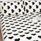Husa de pat cocolino 180X200 + 2 fete perna Black Hearts Husa de pat cocolino 180X200 + 2 fete perna Black Hearts