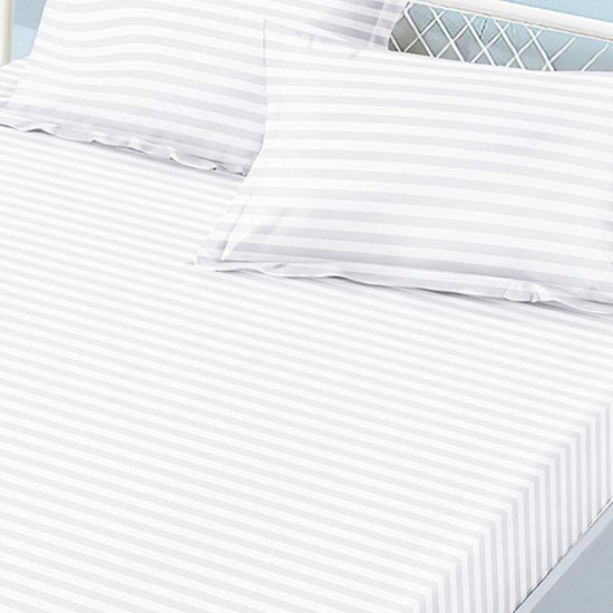 Husa de pat cu elastic 180x200 cm + 2 fete perna Elegance Alb Husa de pat cu elastic 180x200 cm + 2 fete perna Elegance Alb