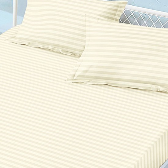 Husa de pat cu elastic 180x200 cm + 2 fete perna Elegance Crem Husa de pat cu elastic 180x200 cm + 2 fete perna Elegance Crem