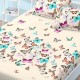 Husa de pat cu elastic + 2 fete perna Butterfly in Colors Husa de pat cu elastic + 2 fete perna Butterfly in Colors