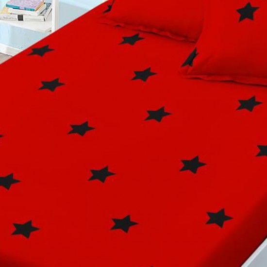 Black Star Husa de pat cu elastic + 2 fete perna 