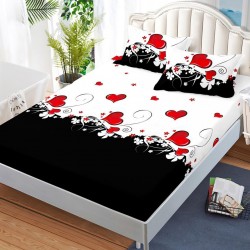 Husa de pat cu elastic + 2 fete perna Pure Love