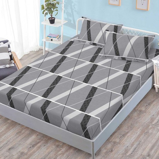 Husa de pat cu elastic + 2 fete perna Nomi