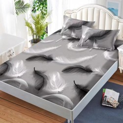 Husa de pat cu elastic + 2 fete perna Feathers