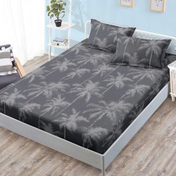 Husa de pat cu elastic + 2 fete perna Palms