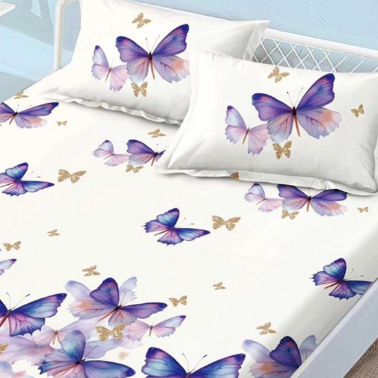 Husa de pat cu elastic + 2 fete perna Melia