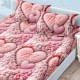 Husa de pat cu elastic + 2 fete perna Puff Heart