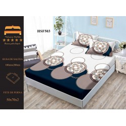 Husa de pat cu elastic + 2 fete perna