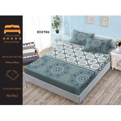 Husa de pat cu elastic + 2 fete perna