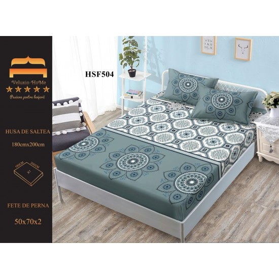 Husa de pat cu elastic + 2 fete perna