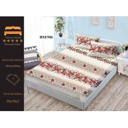 Husa de pat cu elastic + 2 fete perna