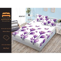 Husa de pat cu elastic + 2 fete perna