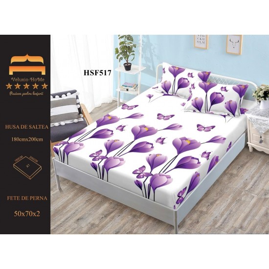 Husa de pat cu elastic + 2 fete perna