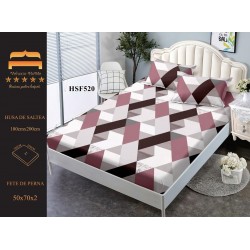 Husa de pat cu elastic + 2 fete perna