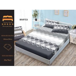 Husa de pat cu elastic + 2 fete perna