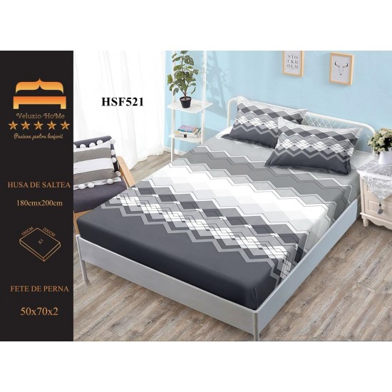 Husa de pat cu elastic + 2 fete perna