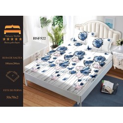 Husa de pat cu elastic + 2 fete perna