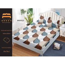 Husa de pat cu elastic + 2 fete perna