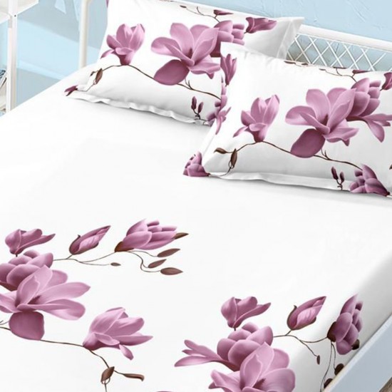 Husa de pat cu elastic + 2 fete perna Leni Husa de pat cu elastic + 2 fete perna Leni