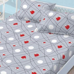 Husa de pat cu elastic + 2 fete perna Amore Husa de pat cu elastic + 2 fete perna Amore