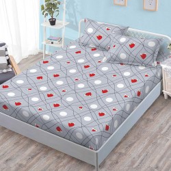 Husa de pat cu elastic + 2 fete perna Amore 