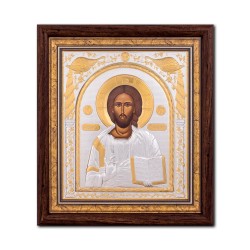Icoana Argintata - Mantuitorul Pantocrator 24x26 cm