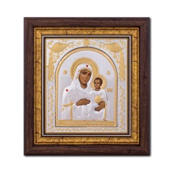 Icoana argintata - Maica Domnului de la Ierusalim 24x26 cm