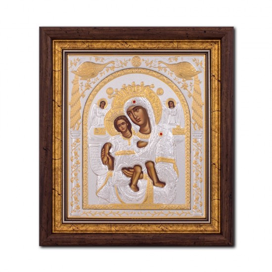 Icoana argintata - Maica Domnului Axionita 24x26 cm