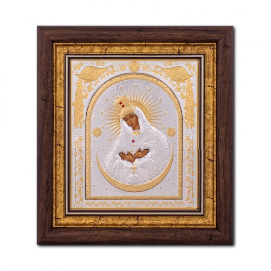 Icoana argintata - Maica Domnului Ostrobramskaya 24x26 cm