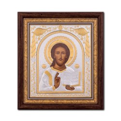 Icoana argintata - Mantuitorul Pantocrator 24x26 cm