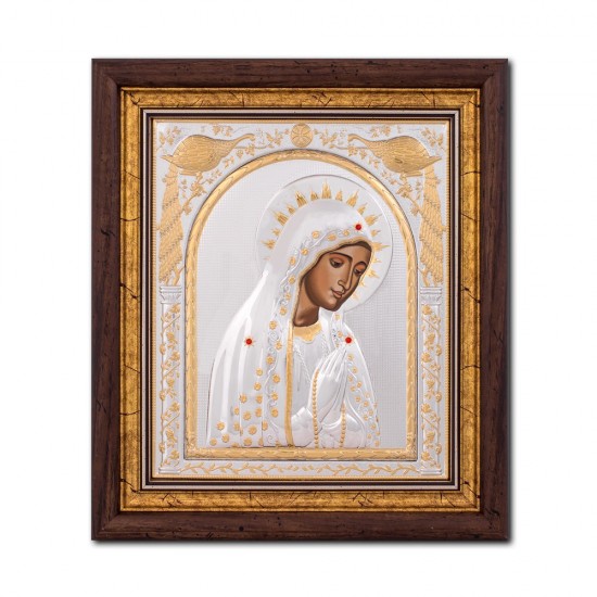 Icoana argintata - Maica Domnului de la Fatima 29x31 cm